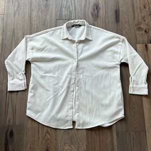Zara white corduroy button down